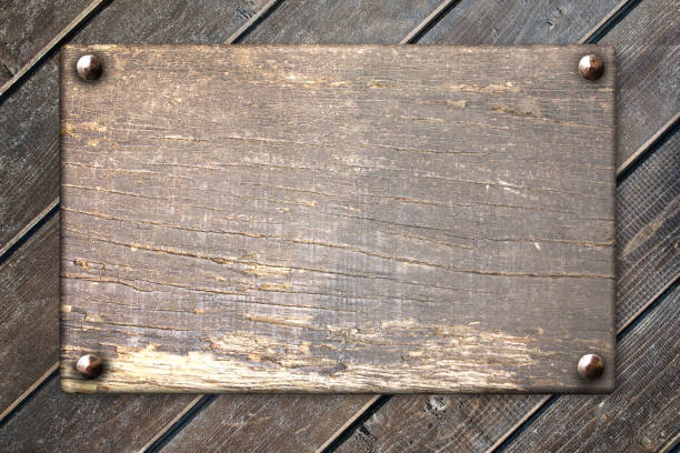 istock Old wooden plank with vintage nails 1126189023