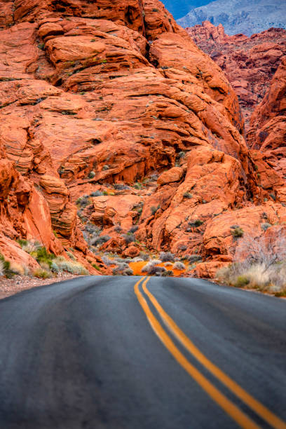 istock Desert road on red rock canyon 1126190375