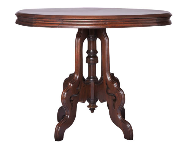 istock Elegant antique Victorian side table made of walnut isolated on white 1126194560