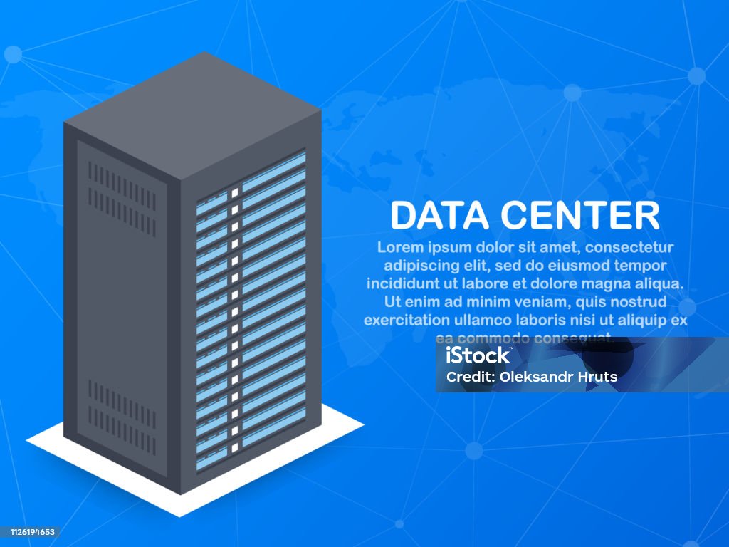 Pusat Data Spanduk Konsep Layanan Mainframe Rak Server Konsep Ruang ...