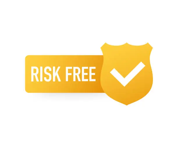 Vector illustration of Risk free, guarantee label on white background. Vector illustration.
