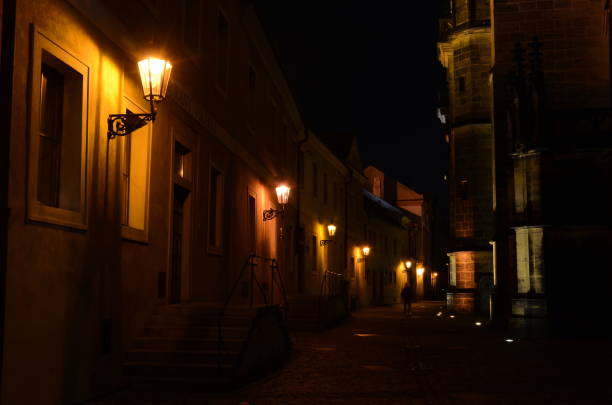 istock Street next to St. Vitus Cathedral by night 1126207459