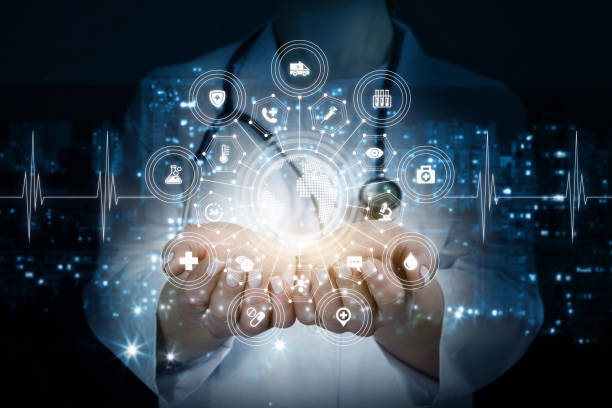 istock A doctor holding a global medicine service structure. 1126209468