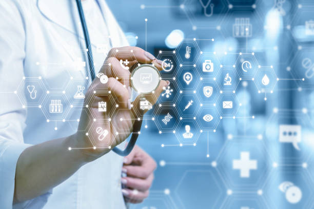 istock A doctor operating with a medical service composite structure. 1126209471