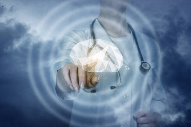 istock A psychologist is touching a mental health brain modal. 1126209476