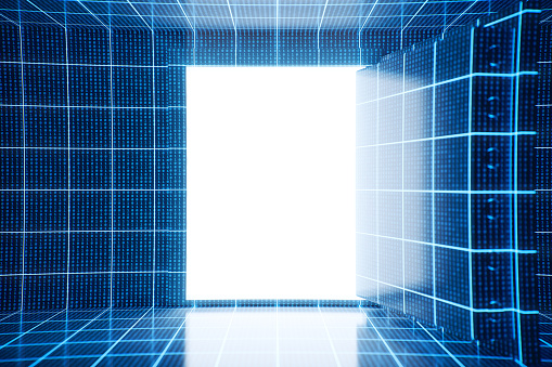 Open vault door in virtual computer environment.