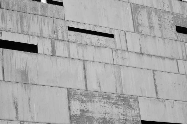 istock Modern building with rusty facade exteriors. Black and white. 1126214639