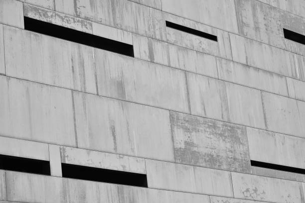 istock Modern building with rusty facade exteriors. Black and white. 1126215007