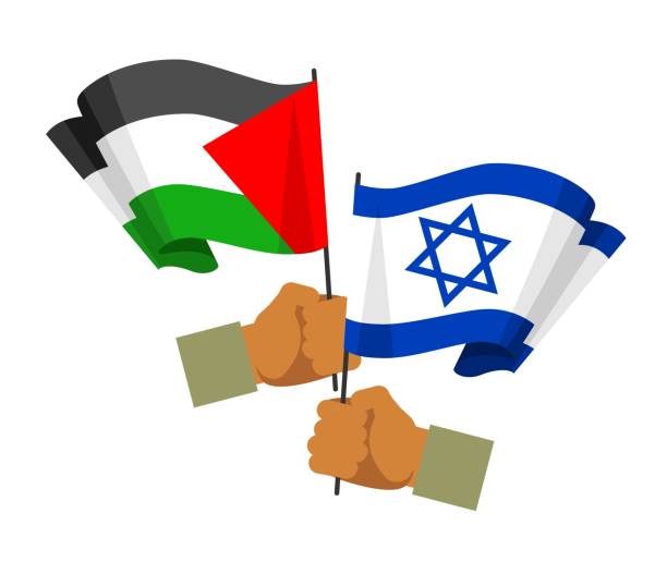 palästina-israel-verhältnis-konzept - israel judaism israeli flag flag stock-grafiken, -clipart, -cartoons und -symbole