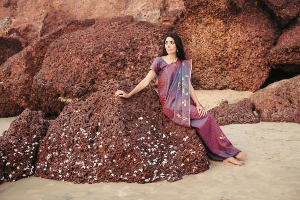 istock Indian woman in beautiful saree 1126218649