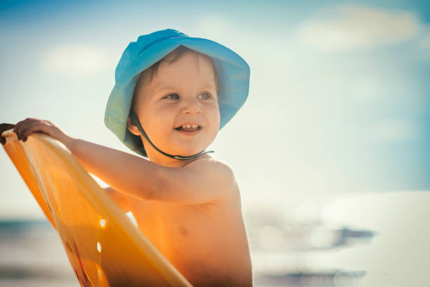 Little boy enjoying the sea