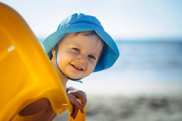 Little boy enjoying the sea