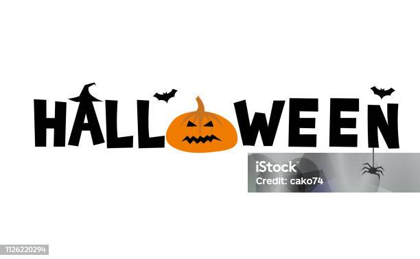 Halloween Typography Poster Stock Illustration - Download Image Now - Halloween, Text, Abstract