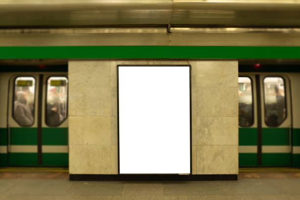 istock advertising in the subway. glowing lightbox for advertising white 1126222778