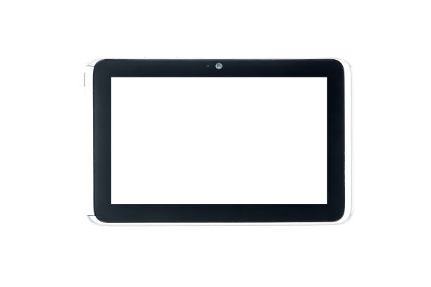 istock Modern tablet black color close-up isolated on white background with isolated screen. 1126222900