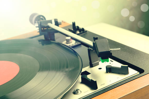 istock vintage music player turntable with lp 1126224652