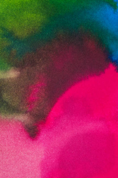 istock Abstract bright watercolor background. Smooth transitions from blue to red on textured paper 1126226984