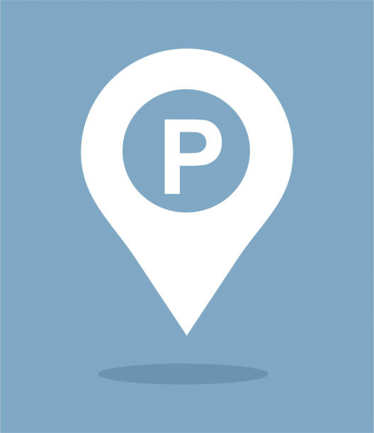 地図駐車場ポインター - 駐車標識点のイラスト素材／クリップアート素材／マンガ素材／アイコン素材