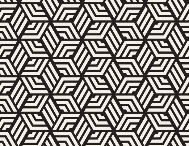 bezszwowy geometryczny wzór - two dimensional shape pattern black rhombus stock illustrations