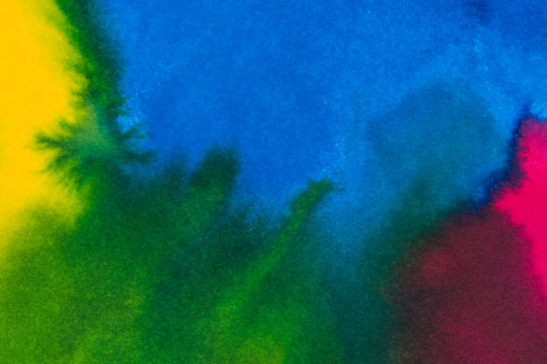 istock Abstract bright watercolor background. Smooth transitions from blue to green on textured paper 1126232434