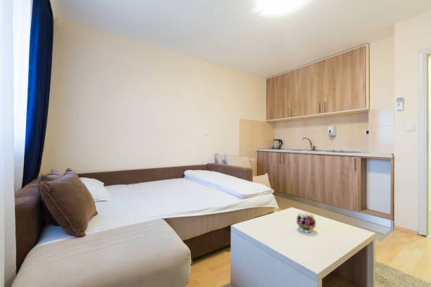 istock Interior of a hotel bedroom 1126233293