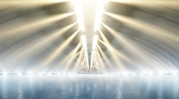 istock Background. Empty winter ice rink in the spotlights. Sport 1126239458