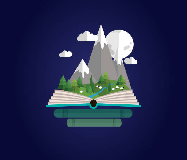 istock Summer, spring mountains landscape in the night. Fairy tale story 1126251997