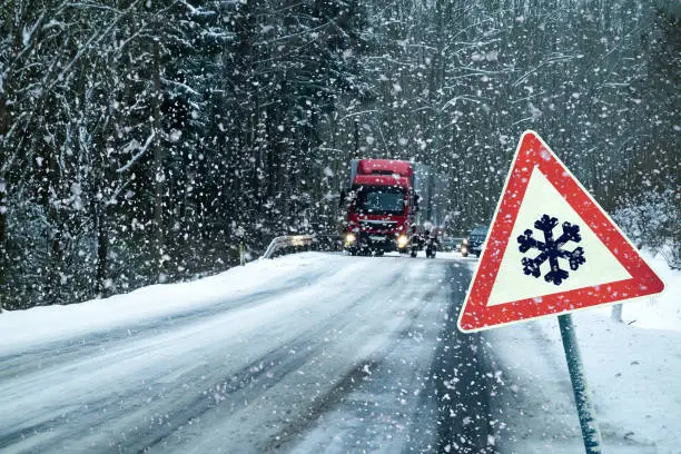 Germany, Danger, Road, Traffic, Winter