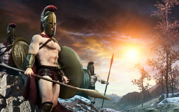 istock Spartan warrior scene 3D illustration 1126269562