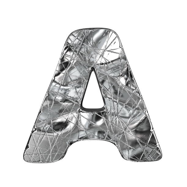 istock Grunge aluminium foil font letter A 3D 1126272125