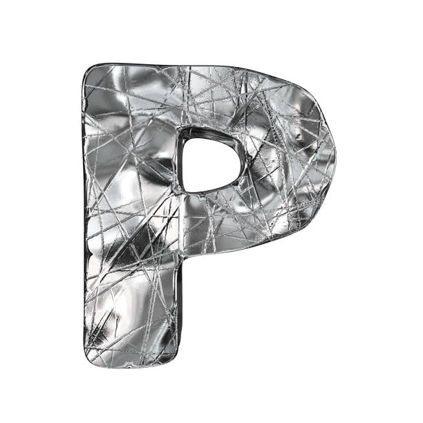 istock Grunge aluminium foil font letter P 3D 1126272353
