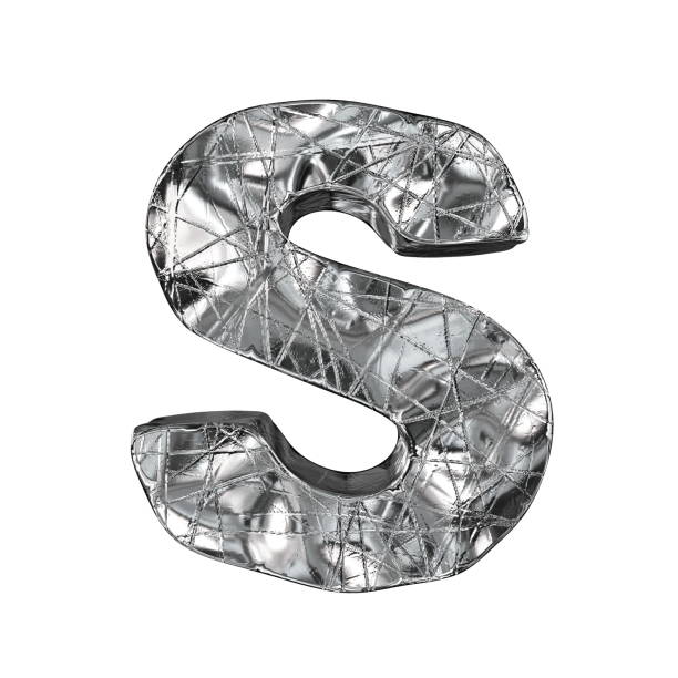 istock Grunge aluminium foil font letter S 3D 1126272374