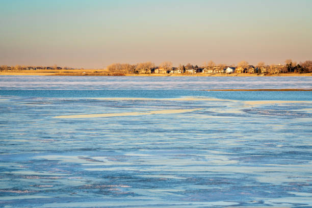 istock winter dusk over frozen lake 1126303327