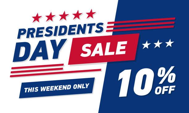Presidents day sale 10% discount banner . Vector template. Presidents day sale 10% discount banner . Vector template. presidents day logo stock illustrations