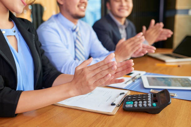 istock Business people clapping to speaker 1126309976