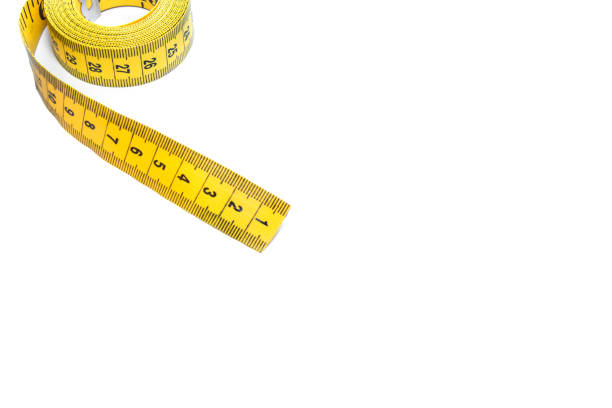 istock Yellow centimeter isolated on white background. View from above 1126310747