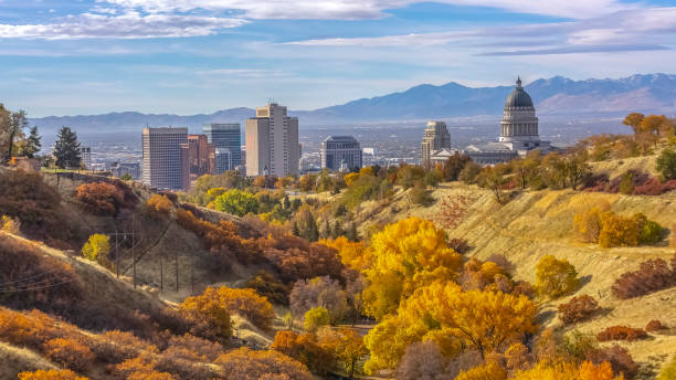 istock Fall colors on a hill overlooking Salt Lake City 1126321601