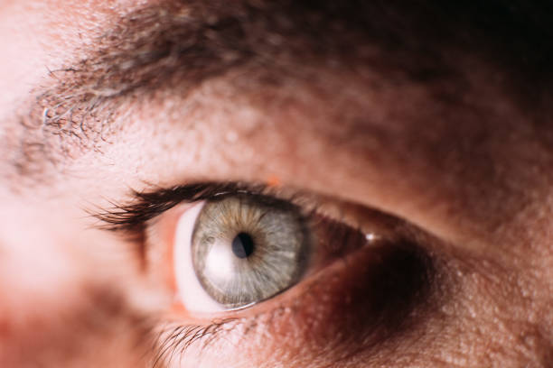 Close up on the eye of a mature man