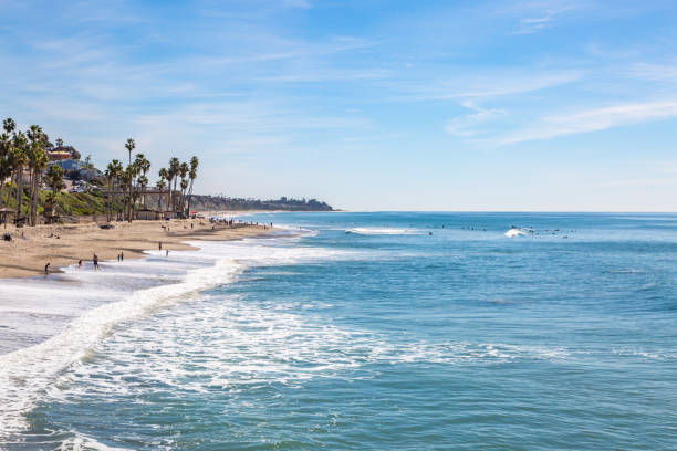 San Clemente Beach, California Looking down at the beach and ocean, in San Clemente, California san clemente california stock pictures, royalty-free photos & images