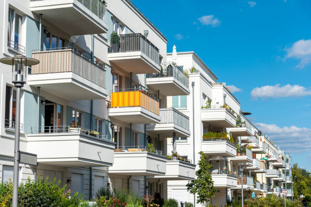 istock Modern apartment houses with many balconies 1126333809