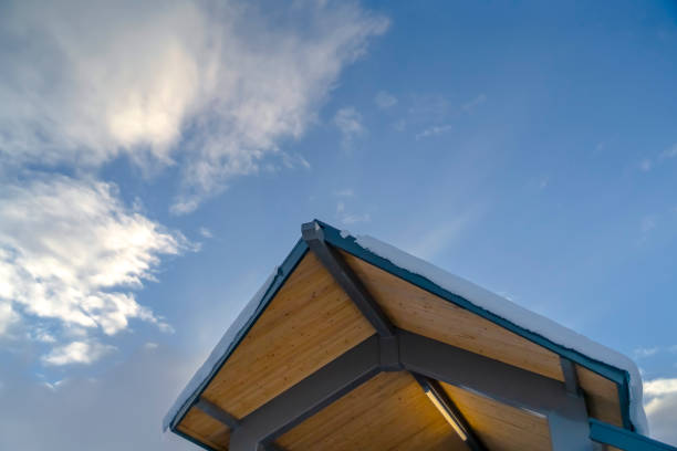 istock Roof with snow against sky in Eagle Moutain Utah 1126335439