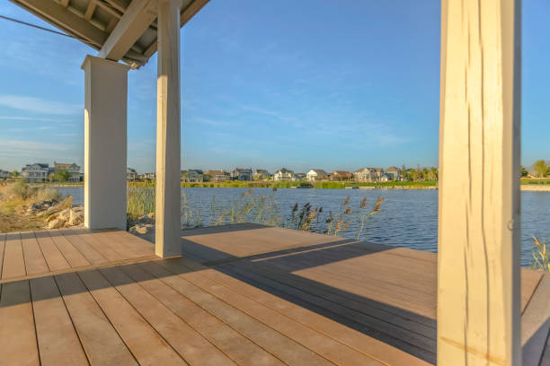 istock Oquirrh Lake viewed from a patio on a sunny day 1126335452