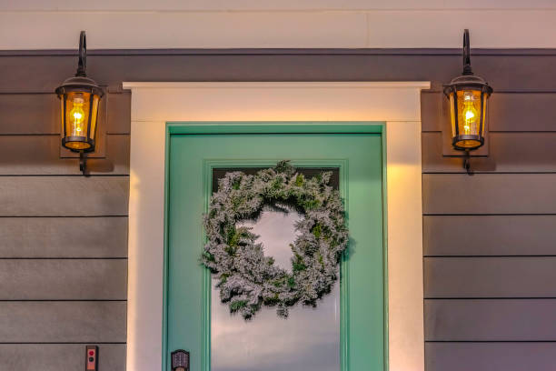 istock Front door with Christmas wreath in Daybreak Utah 1126335560