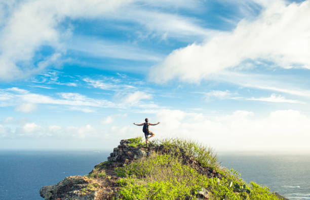 istock Yoga on the mountain top 1126336611