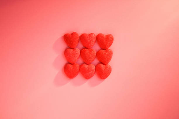 istock Red gummy hearts composition. Saint Valentine's Day concept. 1126338019