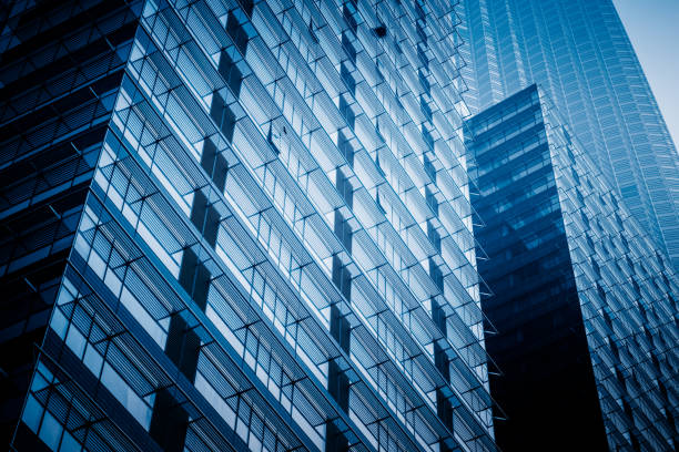istock Abstract building. blue glass wall of skyscraper 1126339481