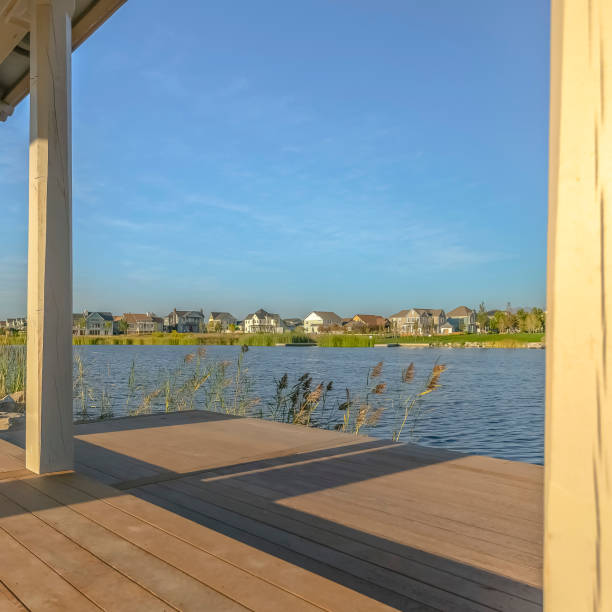 istock Scenic Oquirrh Lake viewed from a sunlit patio 1126339641