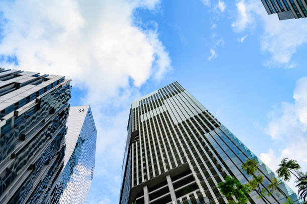 istock Modern skyscrapers in business district 1126344883