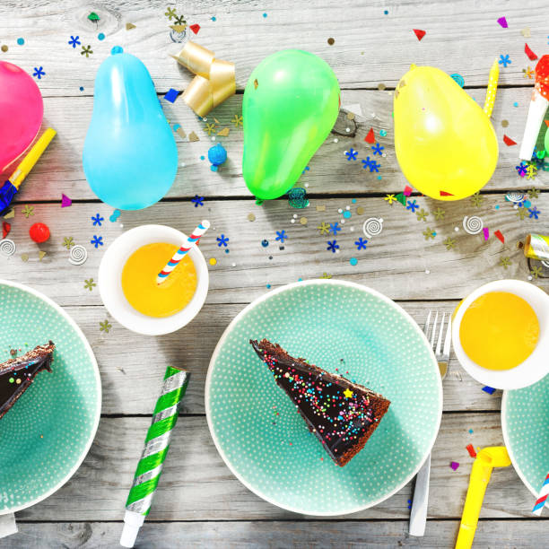 istock Top view children birthday table 1126345709