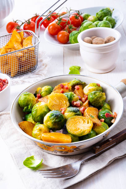 istock Roasted Brussels sprouts with honey and sesame from the oven 1126349664